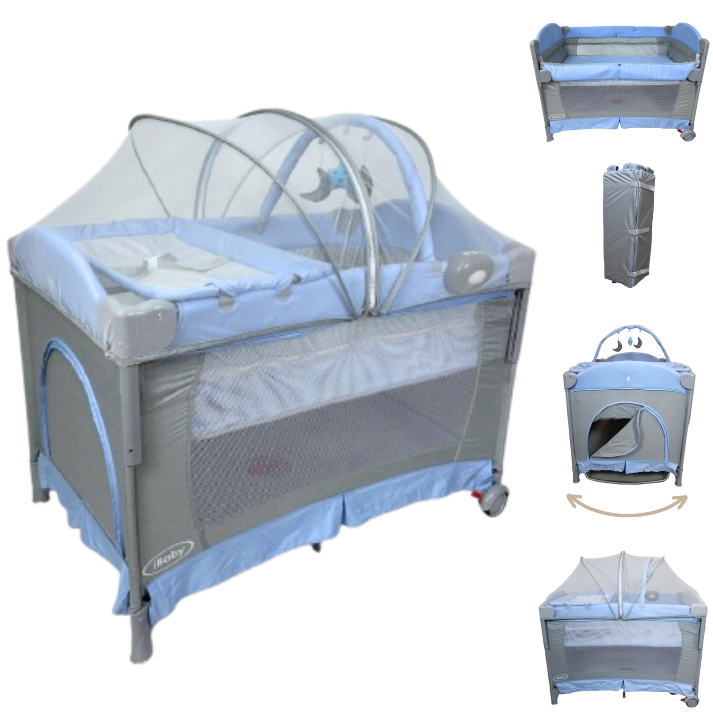 Cuna Corral Mecedora Y Colecho 4en1 Para Bebés Tuscani Ibaby