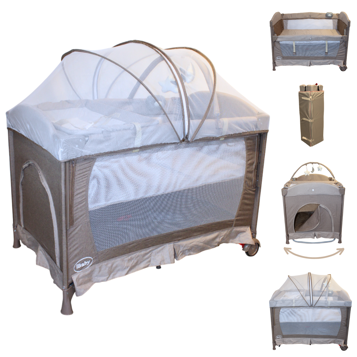 Cuna Corral Mecedora Y Colecho 4en1 Para BebǸs Tuscani Ibaby