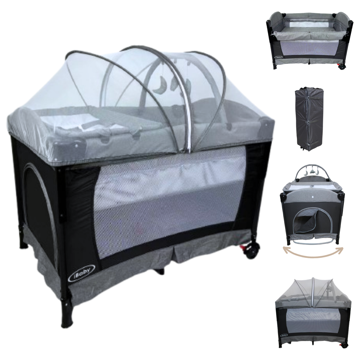 Cuna Corral Mecedora Y Colecho 4en1 Para BebǸs Tuscani Ibaby