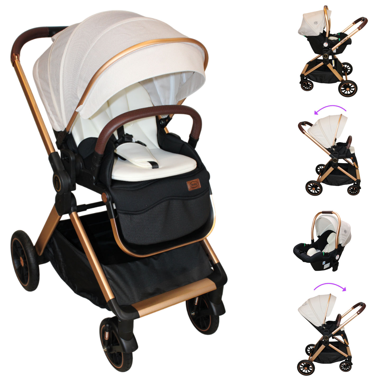 Carriola Reversible 4en1 Victoria | Porta BebǸ | Ibaby