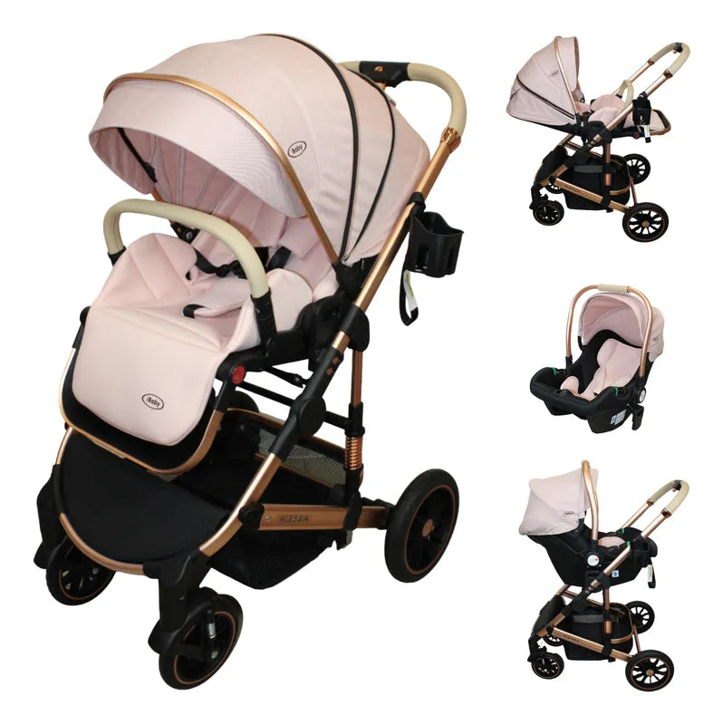 Carriola 4 en 1 Reversible Con Portabebe Alessia iBaby