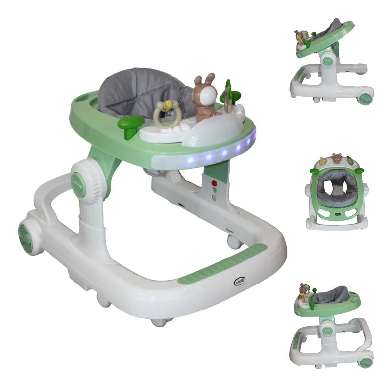 Andadera Caminadora 3 En 1 Musical Y Luces Verde Ibaby
