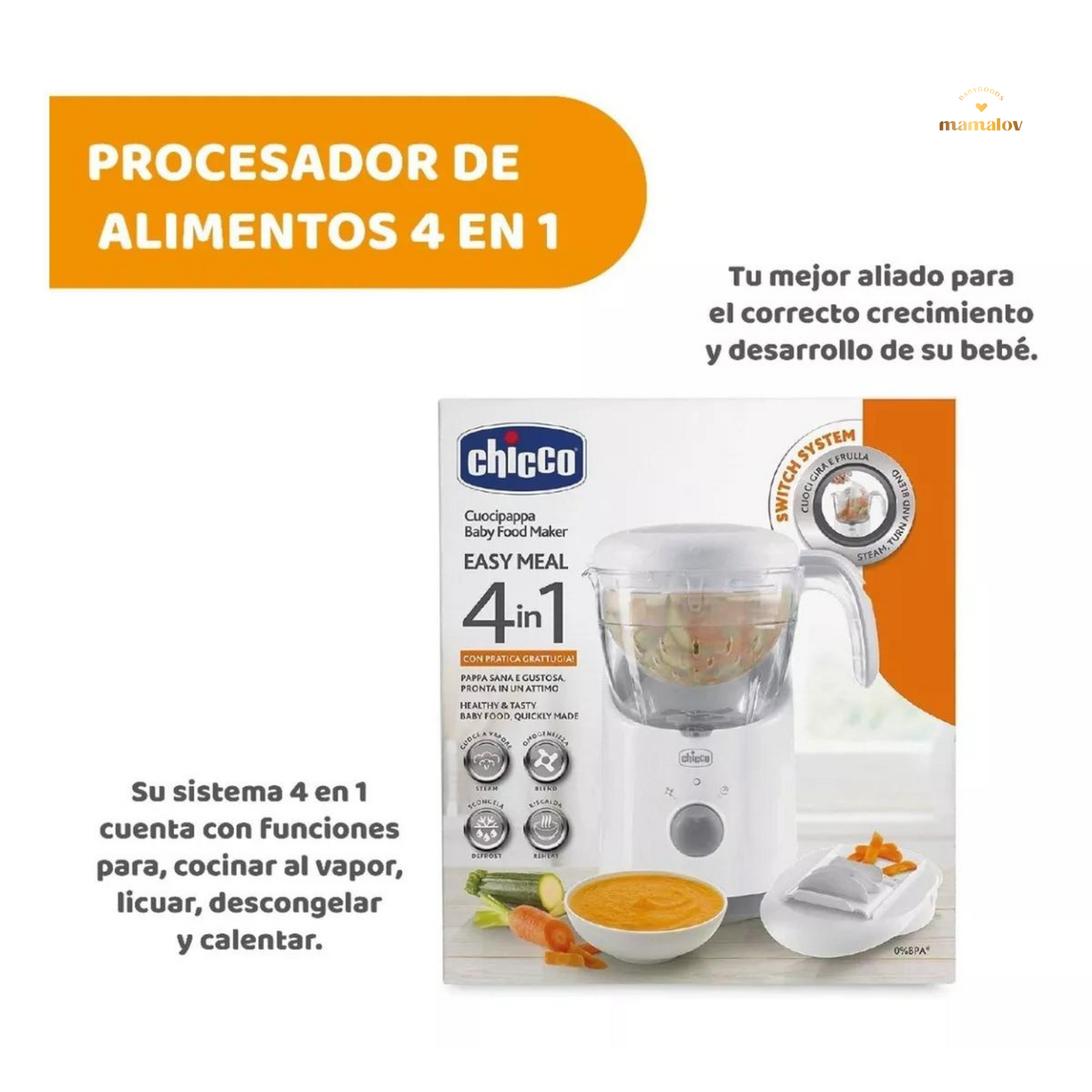 Procesador De Alimentos 4 En 1 Marca Chicco 61560