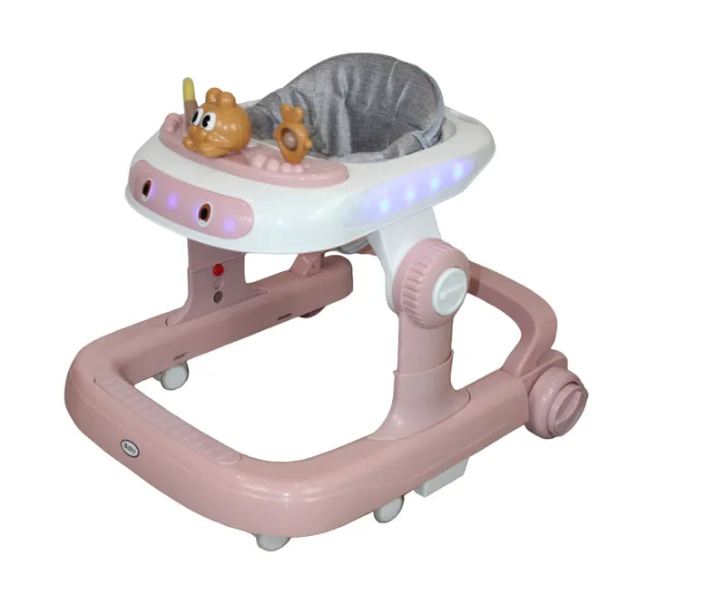 Andadera Y Caminadora 3 En 1 Musical Luces Led Rosa Ibaby