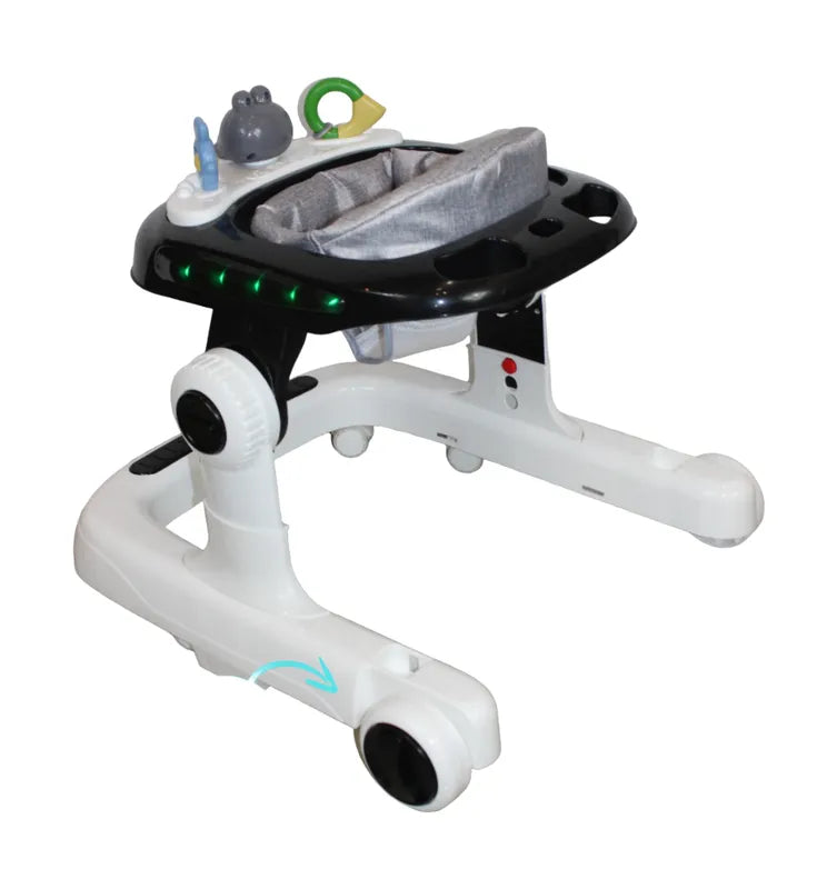 Andadera Y Caminadora 3 En 1 Musical Luces Led Negro Ibaby