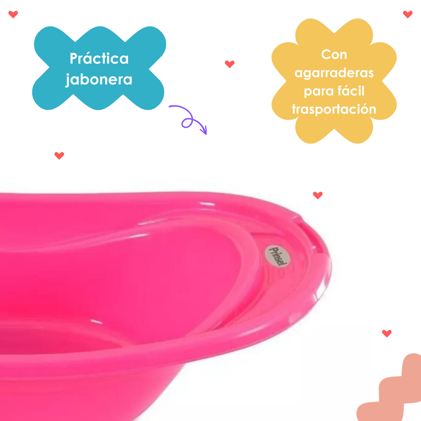 Bañera Ola Rosa - 7302SRS Prinsel