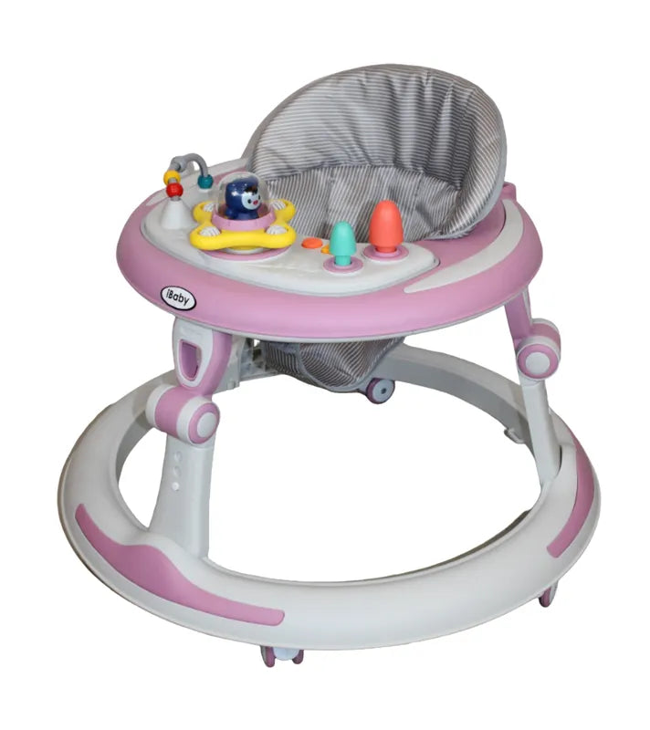 Andadera Para Bebes Plegable Musical Ping Rosa ibaby