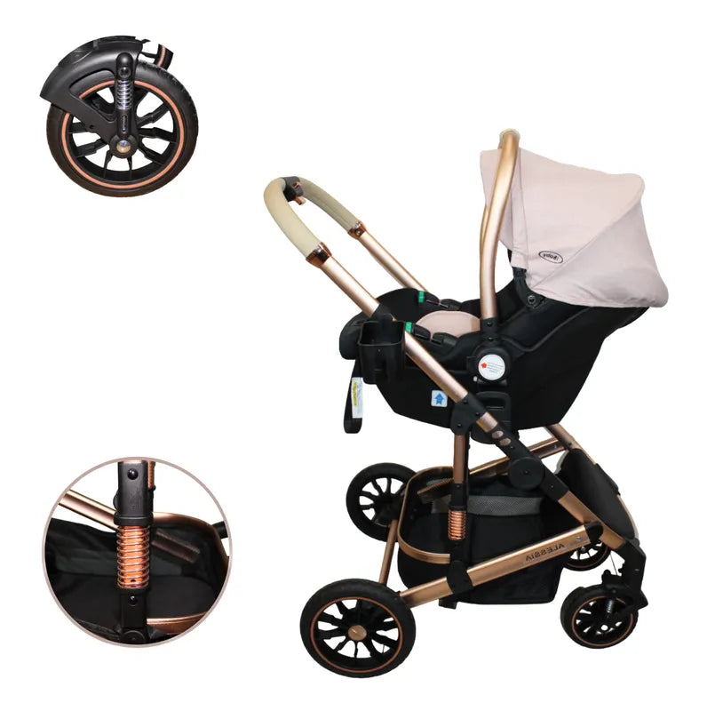 Carriola 4 en 1 Reversible Con Portabebe Alessia iBaby