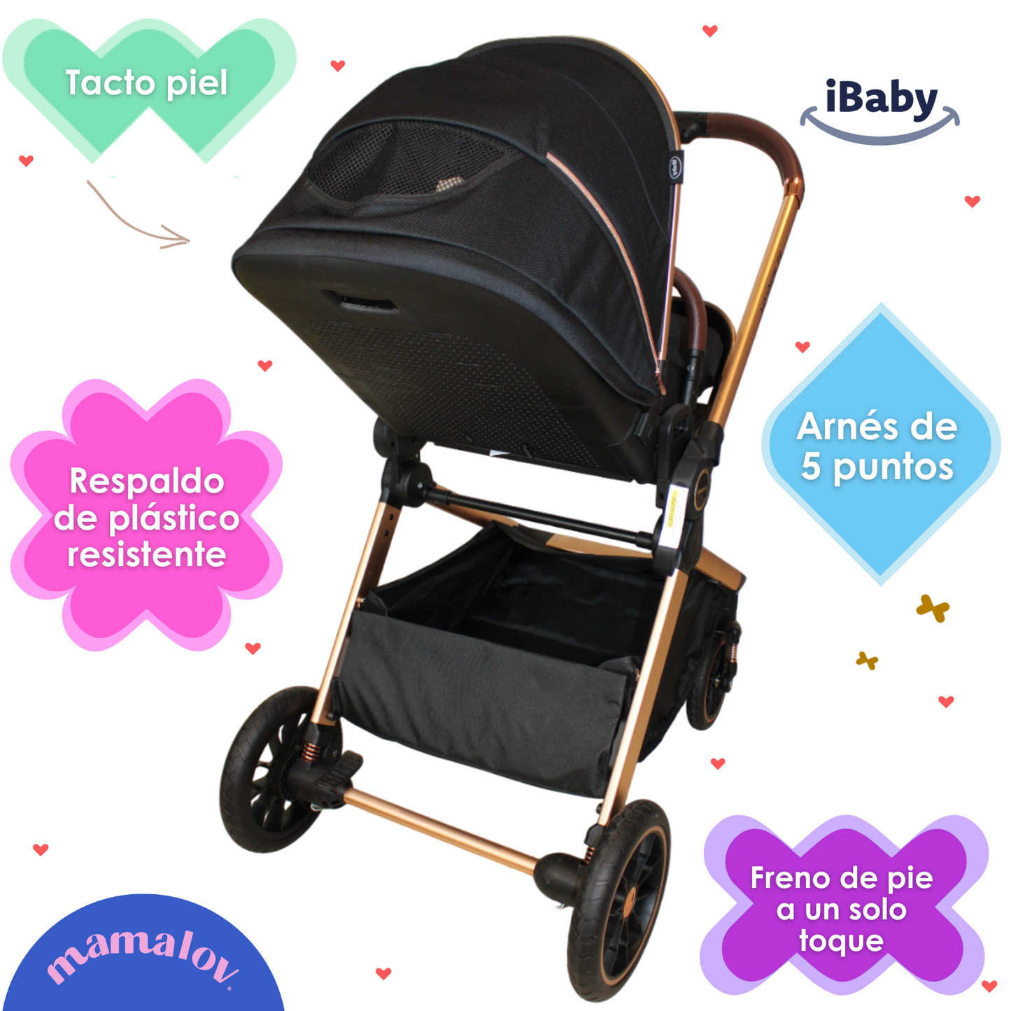 Carriola Reversible 4 en 1 Victoria Porta Bebe Ibaby
