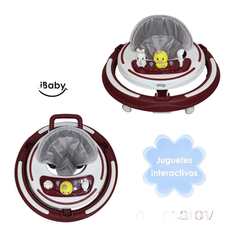 Andadera Para Bebe 3 En 1 Musical Con Luces Rojo ibaby