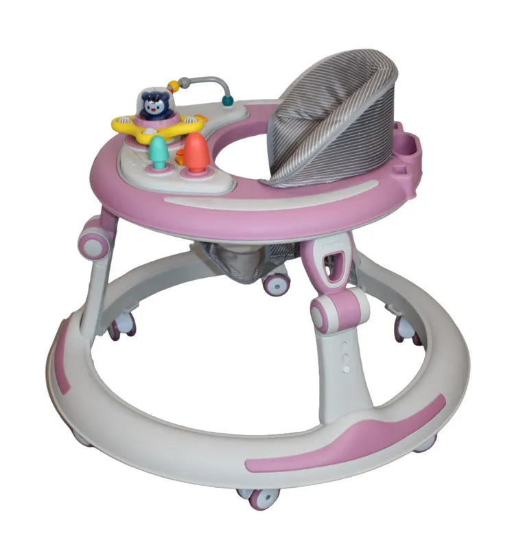 Andadera Para Bebes Plegable Musical Ping Rosa ibaby