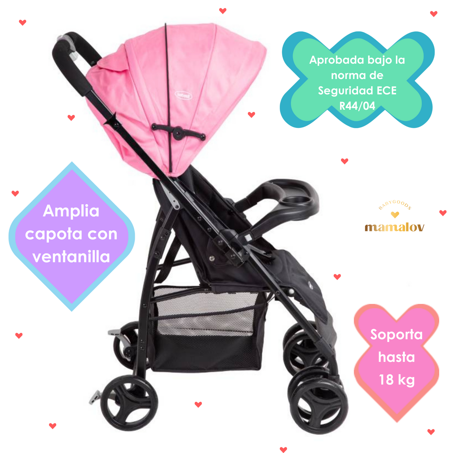 Carriola Travel System Go Lite - Rosa - Bebesit