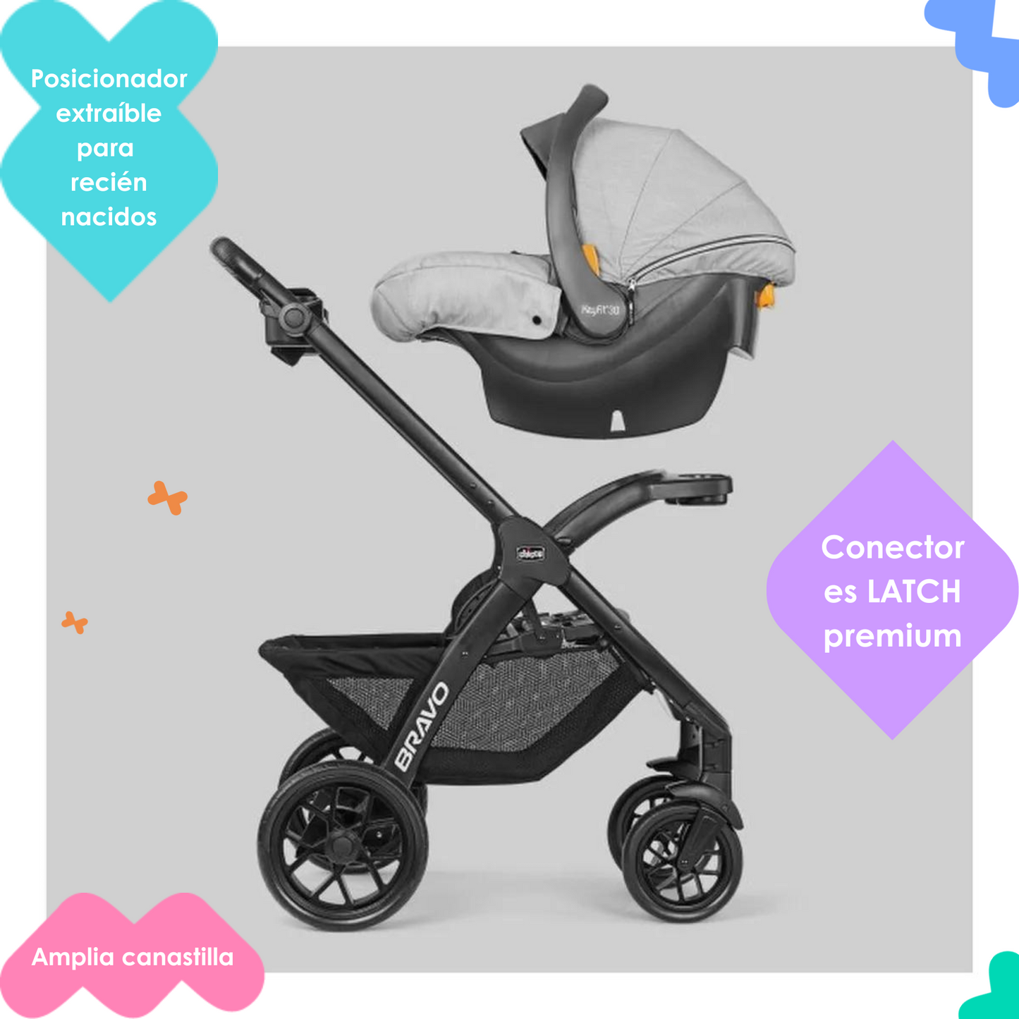 Carriola Travel System Bravo LE Trio - Driftwood Chicco
