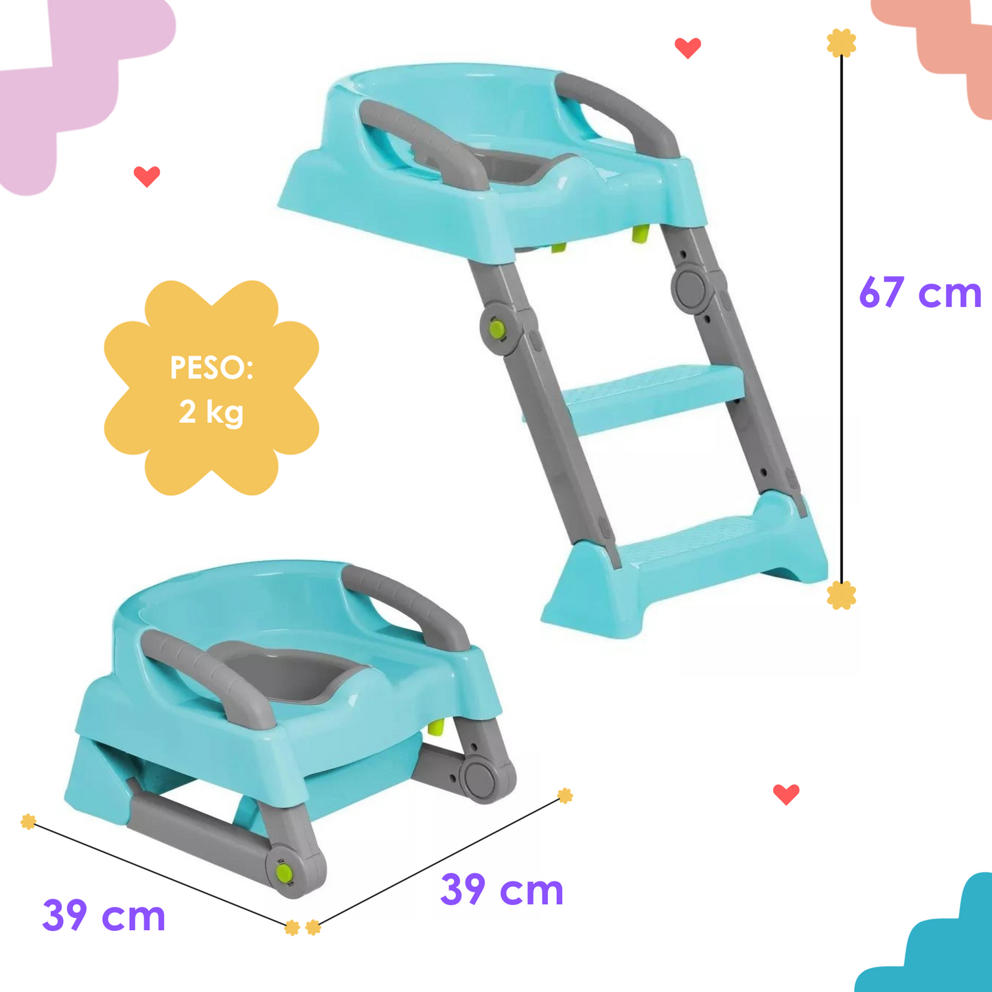 Entrenador de Baño Potty Escalera 2 en 1 - 6702 Prinsel