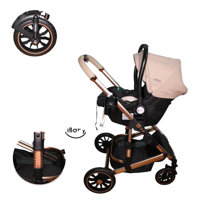 Carriola 4 en 1 Reversible Con Portabebe Alessia iBaby