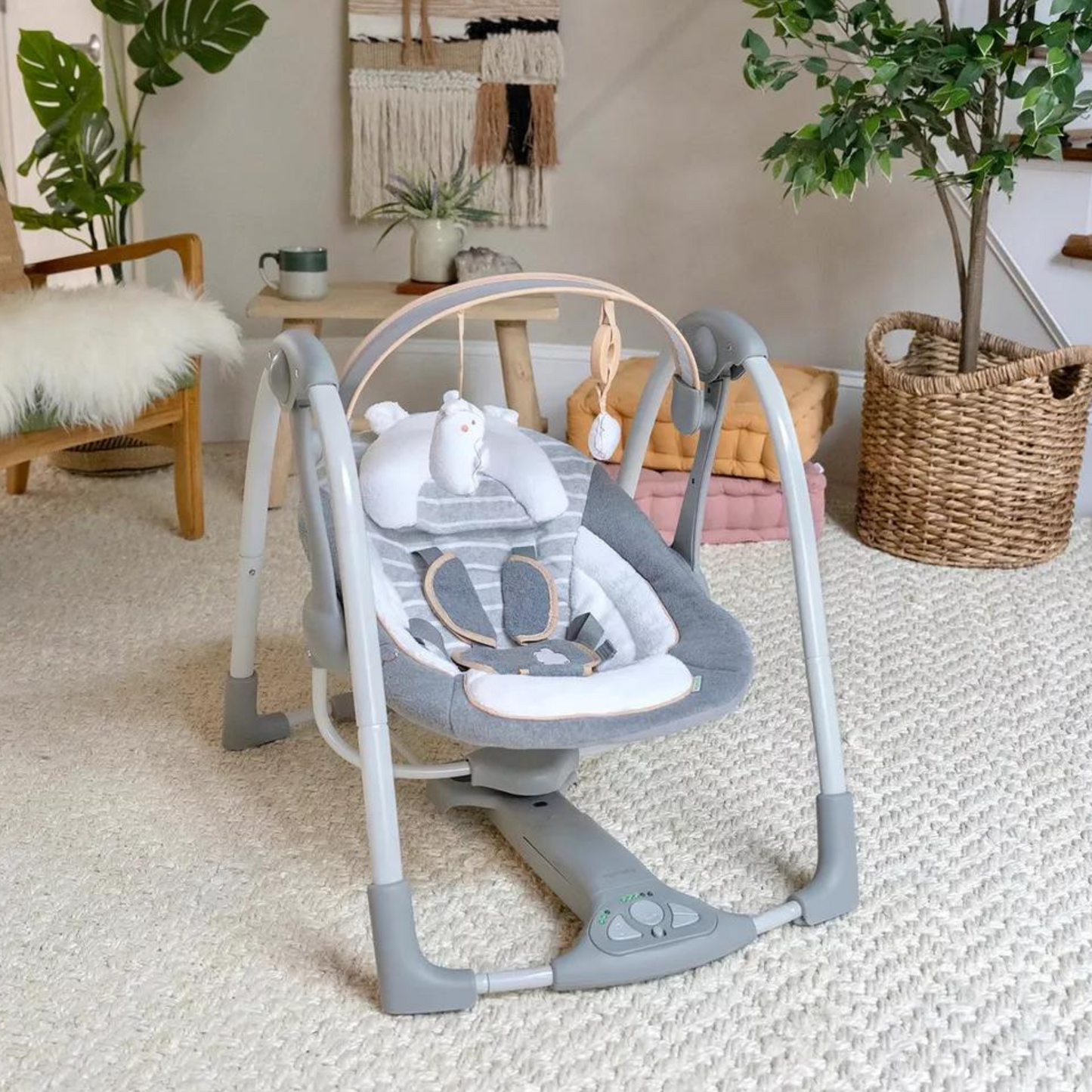 Columpio Mecedora De Bebé Swing N Go Portable Swin - Gris - Ingenuity