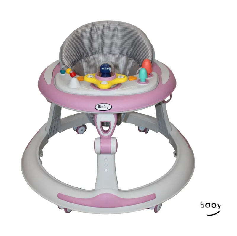 Andadera Para Bebes Plegable Musical Ping Rosa ibaby