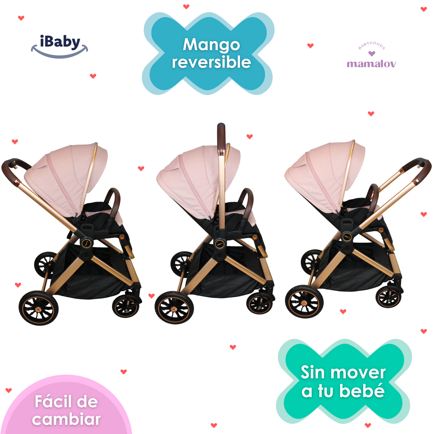Carriola Reversible 4 en 1 Victoria Porta Bebe Ibaby