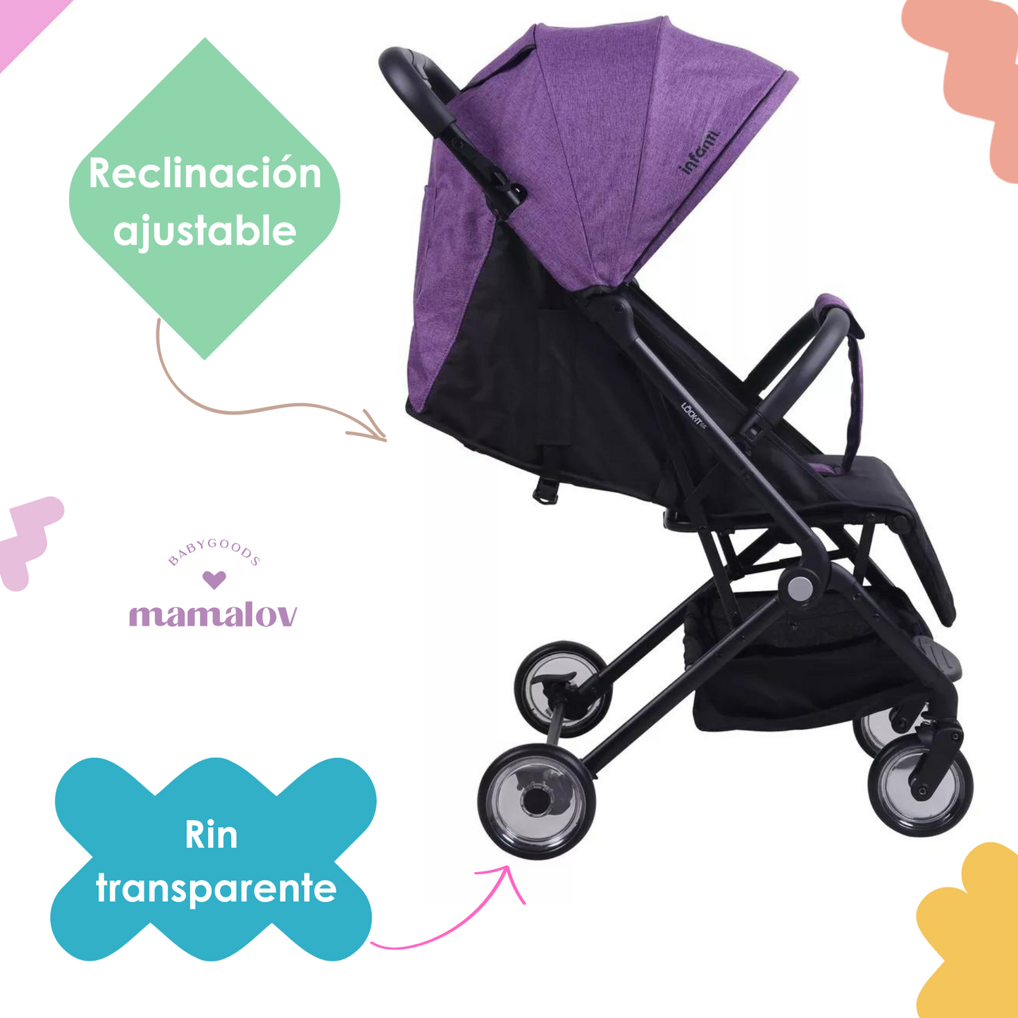 Carriola Para Bebe Lock It Lite Compacta - Morado - Infanti