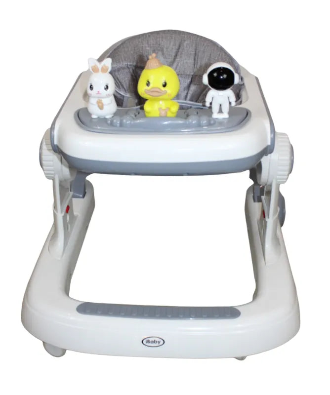 Andadera Y Caminadora Para Bebes 3 En 1 Musical - Gris - iBaby