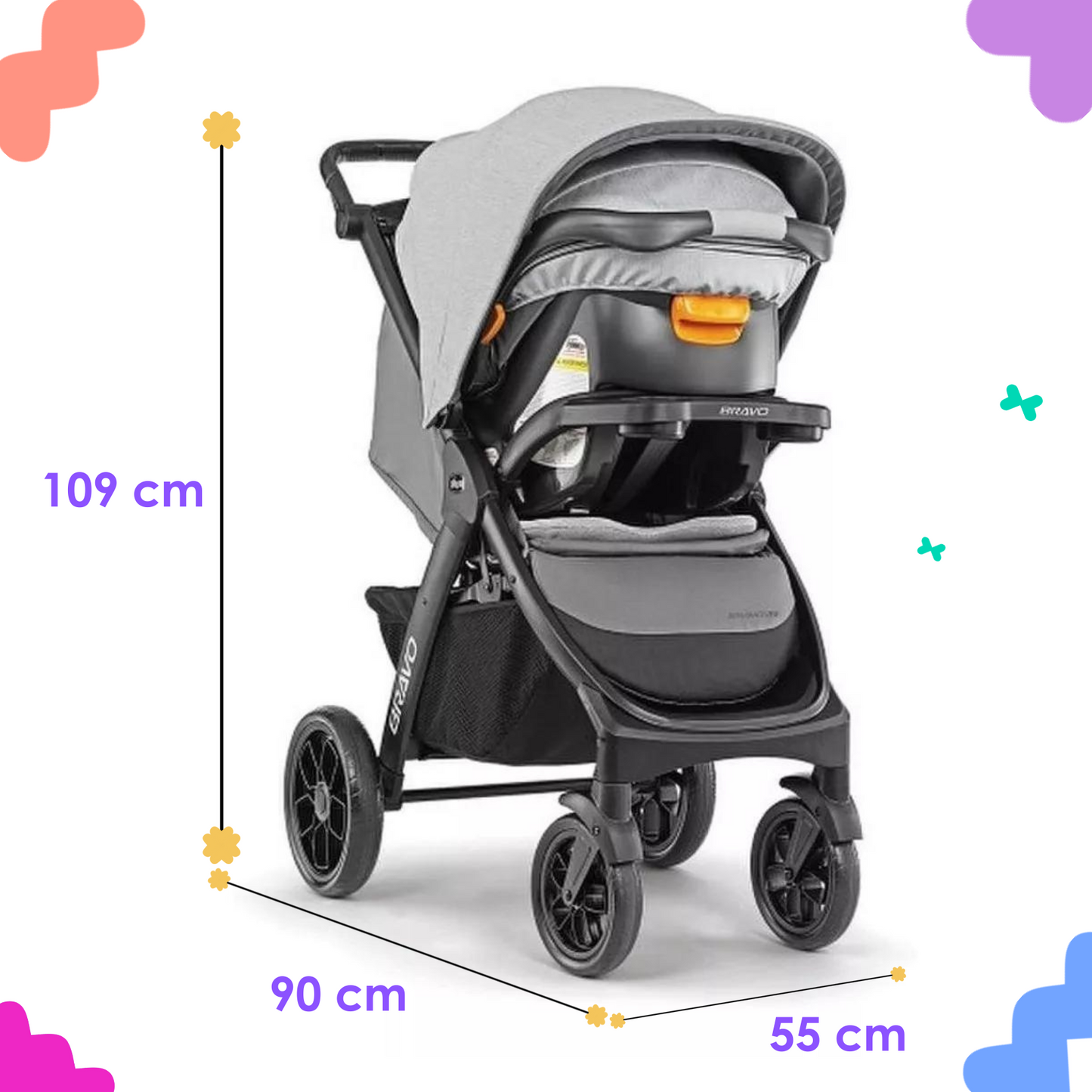 Carriola Travel System Bravo LE Trio - Driftwood Chicco