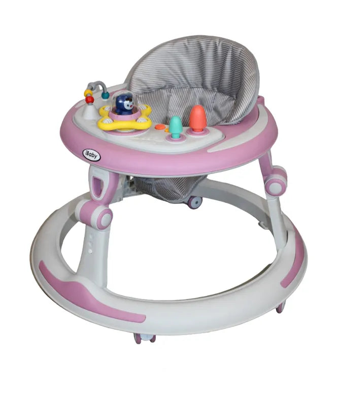 Andadera Para Bebes Plegable Musical Ping Rosa ibaby