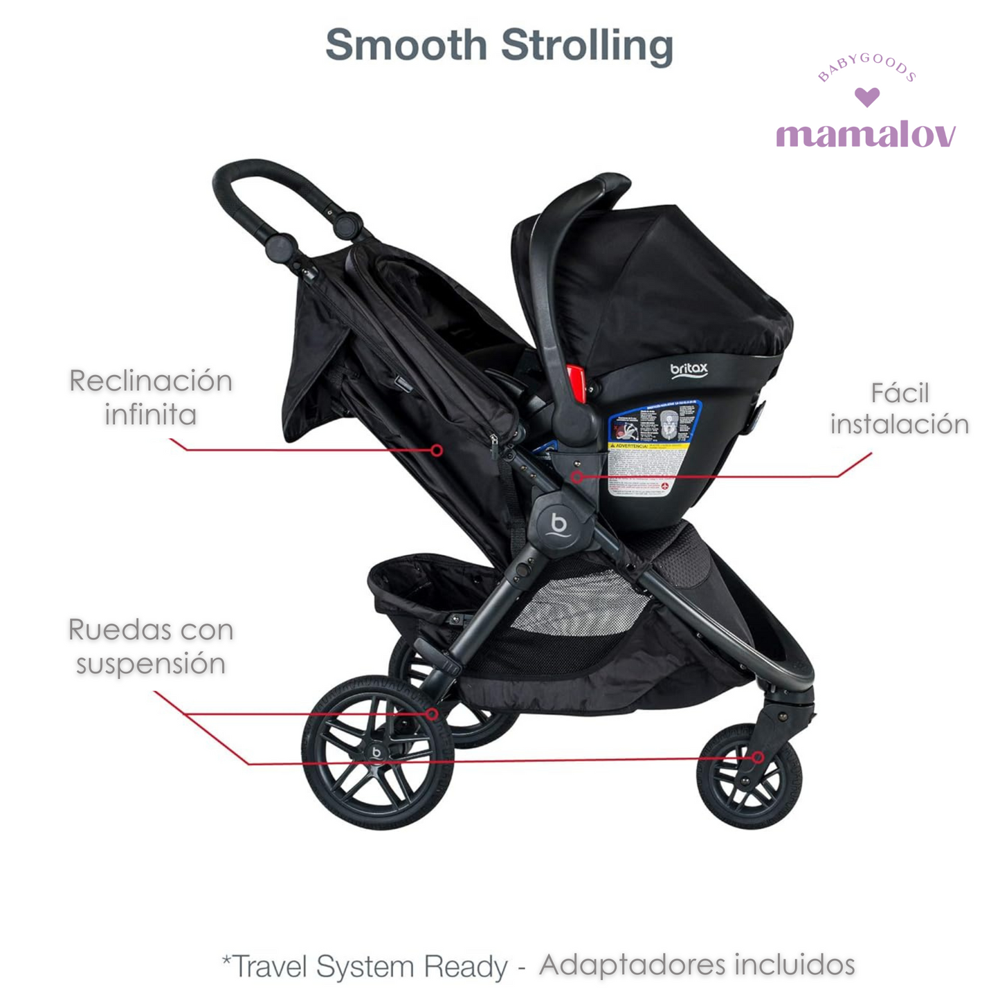 Carriola Para Correr B-free & B-safe Flexfit Con Autoasiento - Negro - Britax