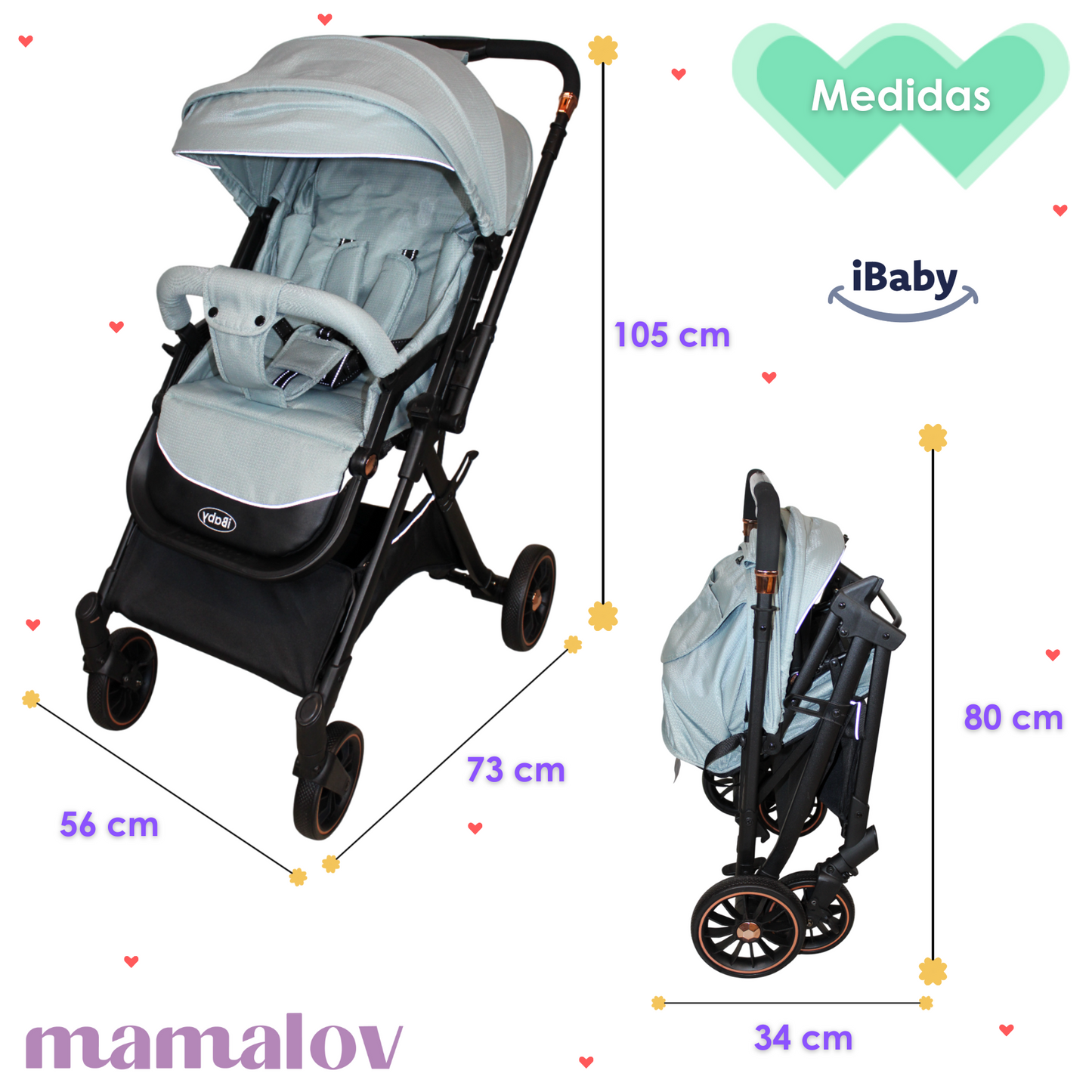 Carriola De Bebé | Compacta | Reversible | Tremiti - Ibaby