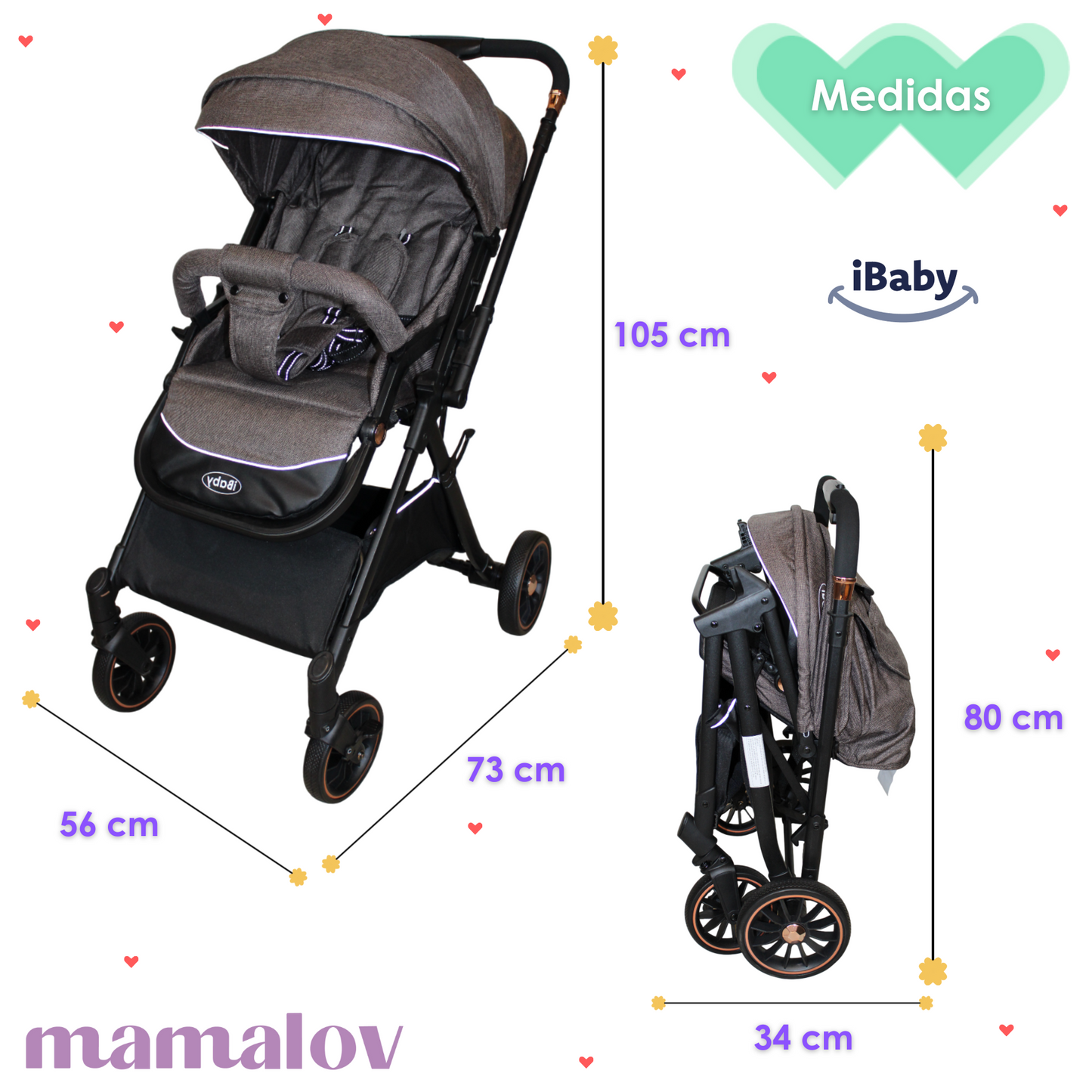 Carriola De Bebé | Compacta | Reversible | Tremiti - Ibaby
