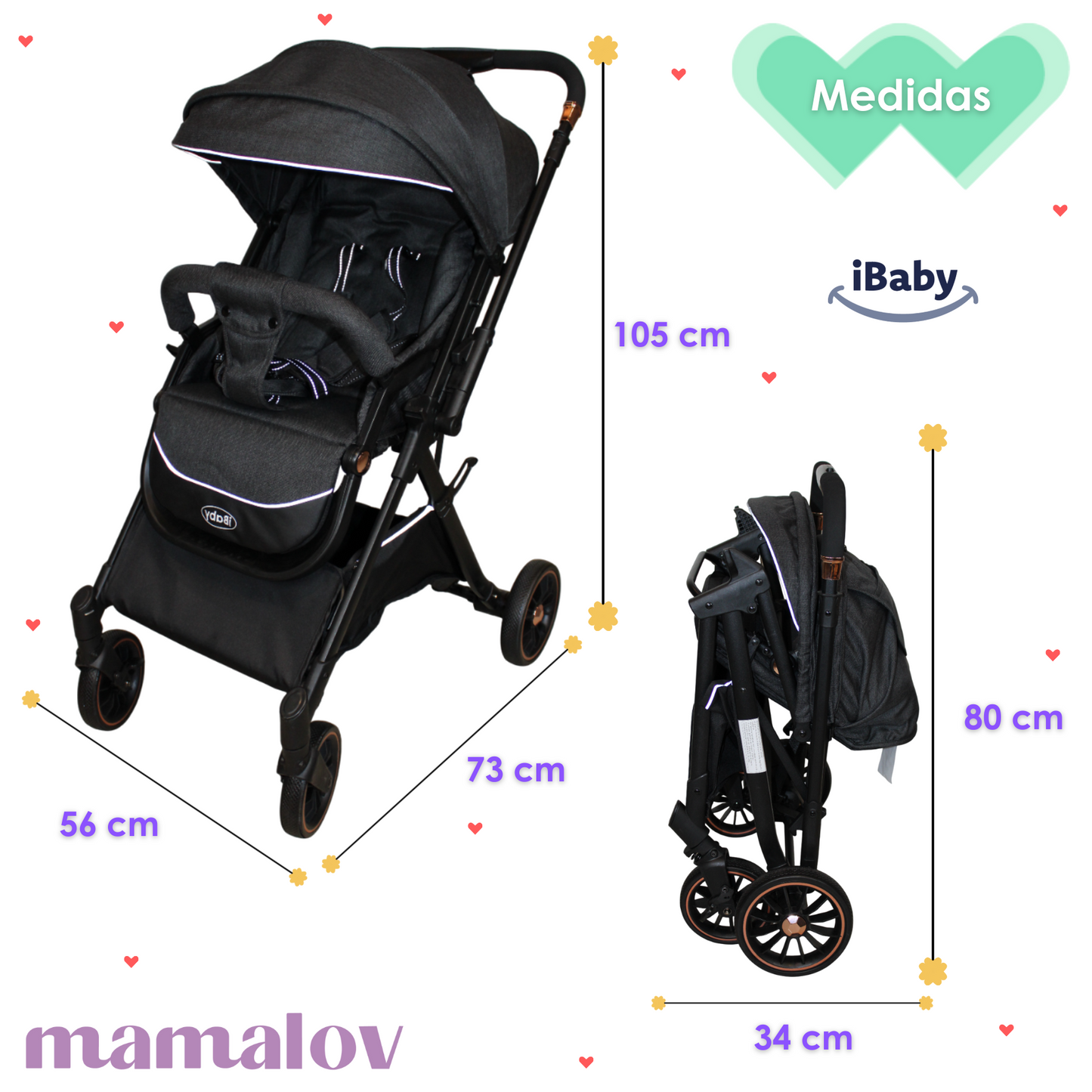 Carriola De Bebé | Compacta | Reversible | Tremiti - Ibaby