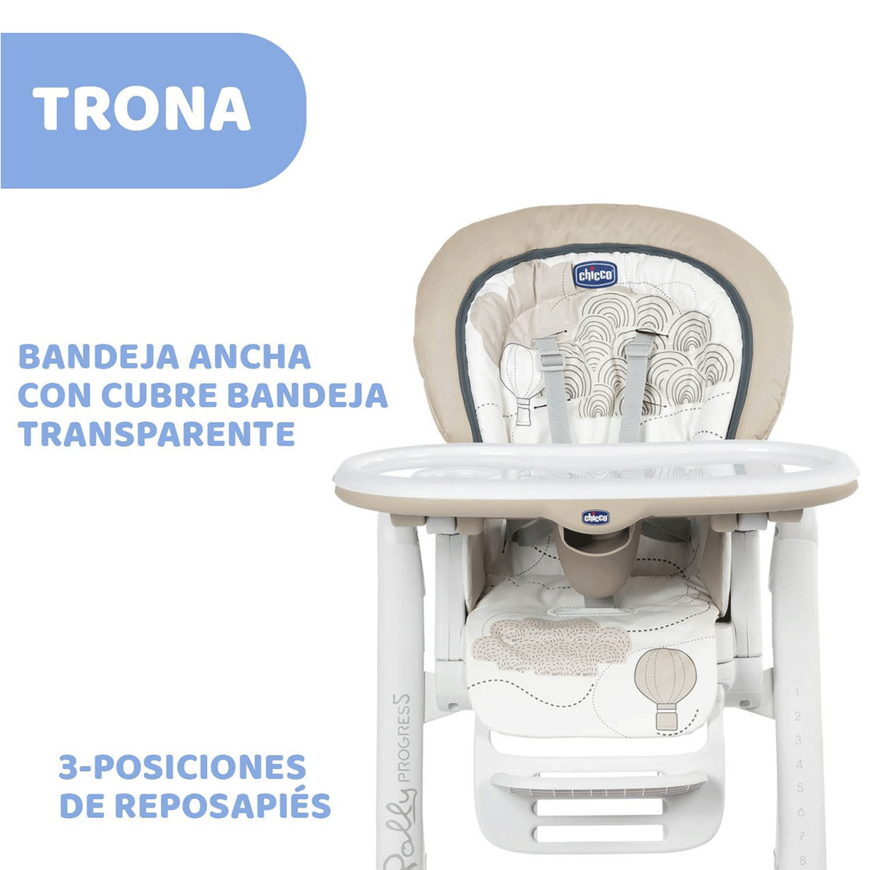 Silla Alta Polly Progress Roja Chicco
