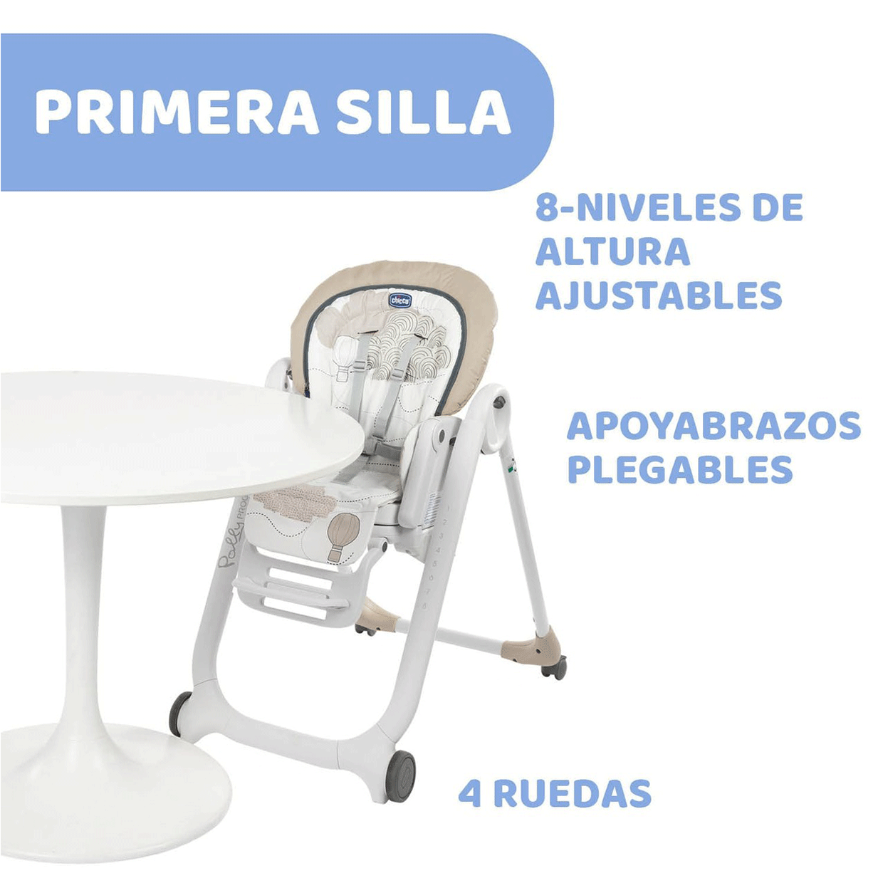 Silla Alta Polly Progress Roja Chicco