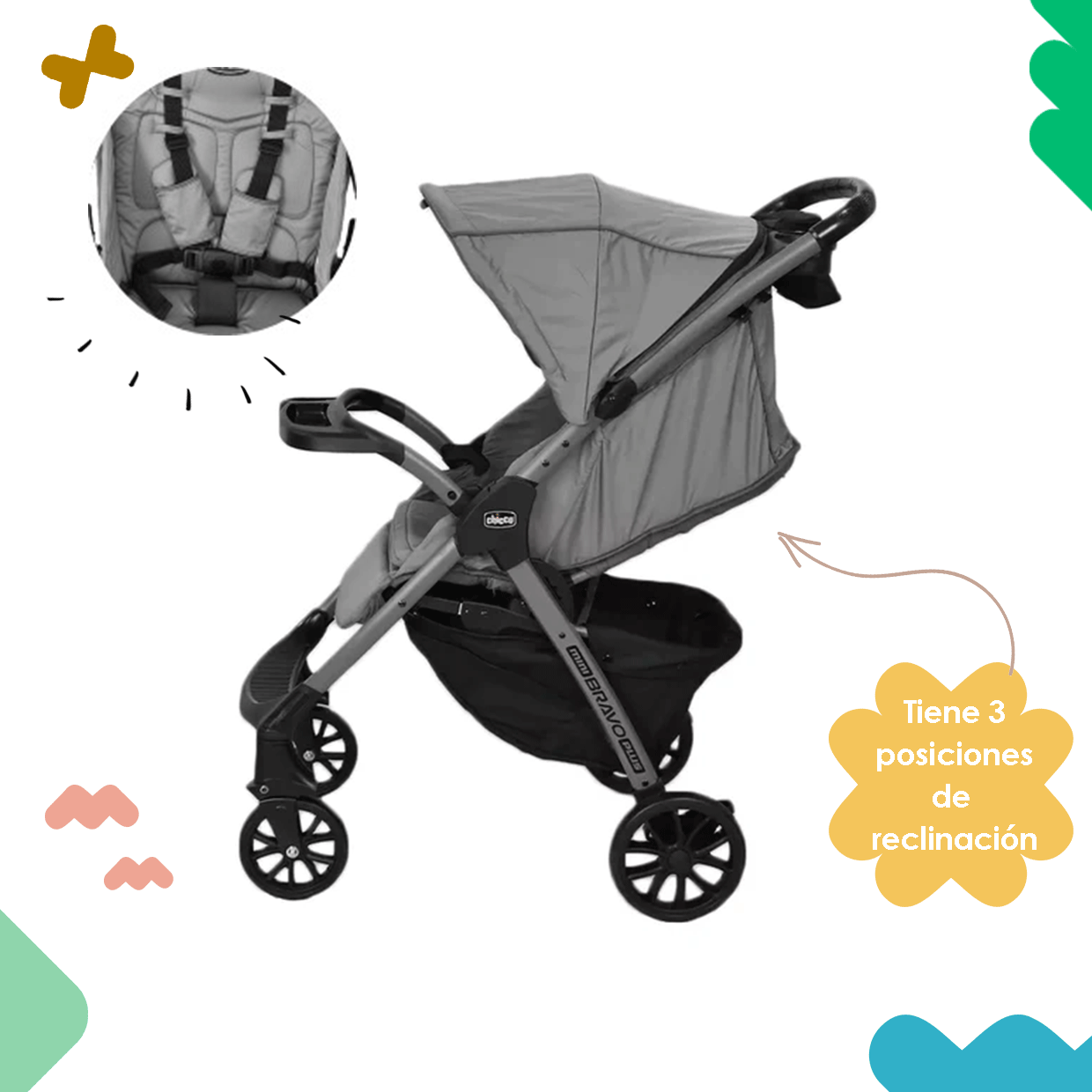 Carriola Travel System Mini Bravo Plus Slate Chicco