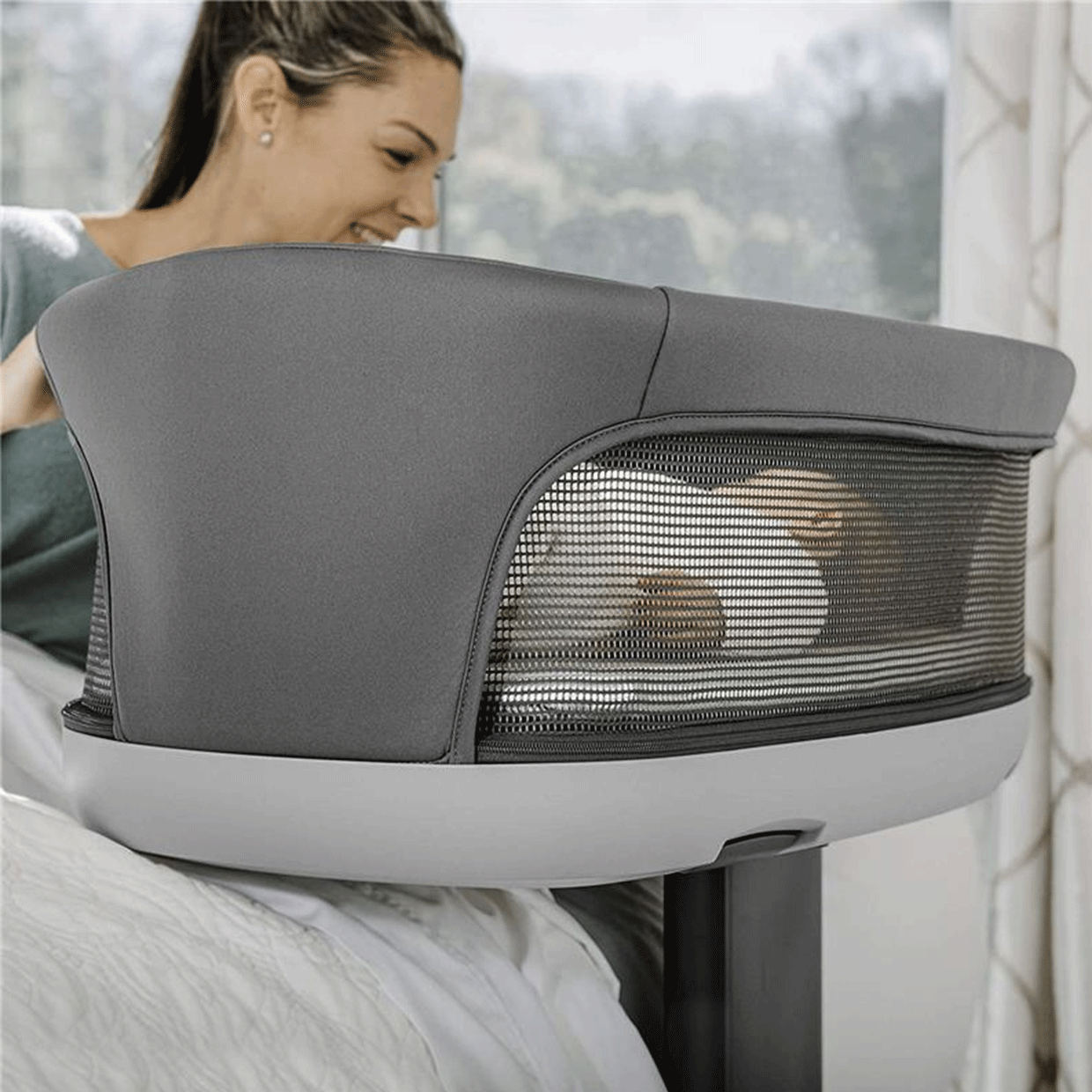 Cuna Viajera Close To You Se Bedside - Charcoal Chicco