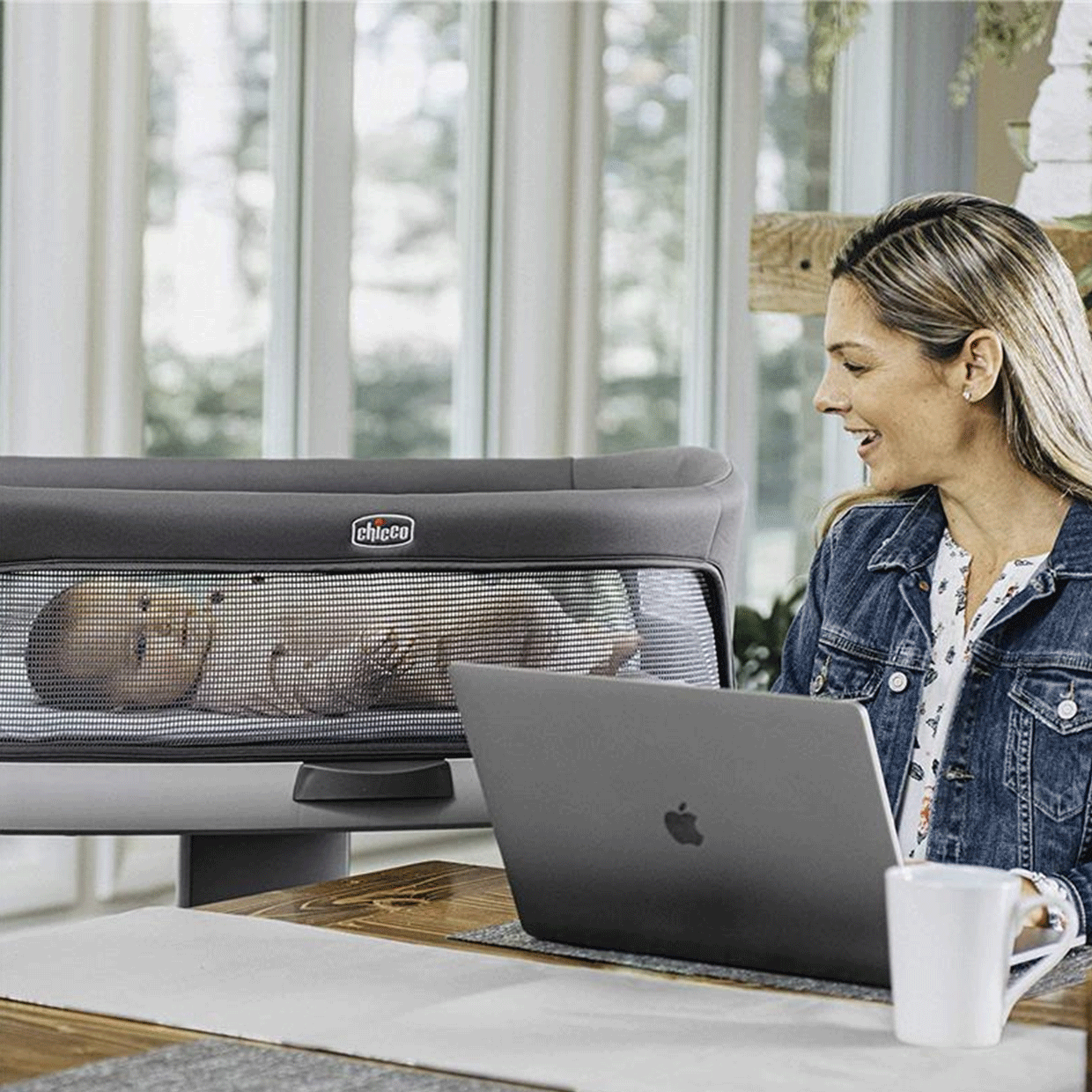 Cuna Viajera Close To You Se Bedside - Charcoal Chicco