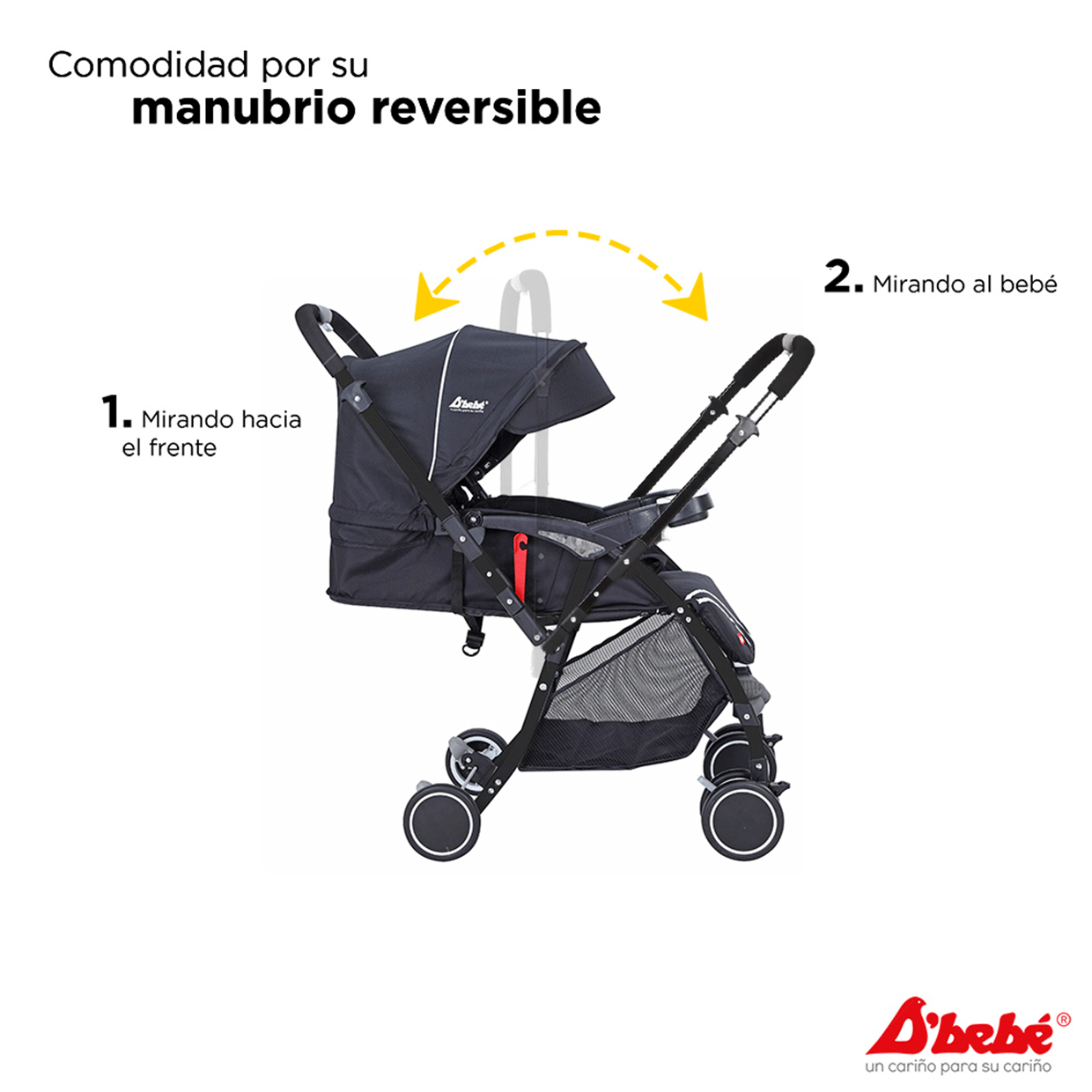CARRIOLA REVERSIBLE LU BABY NEGRO D'BEBE 53 NEGRO