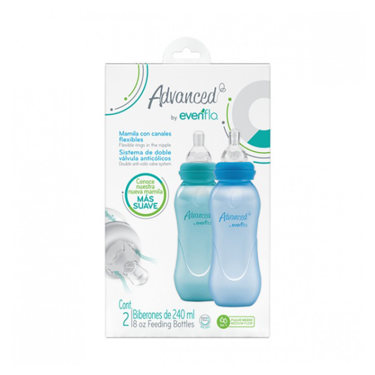 Biberon Advanced 2 Pack Niño 240ml - 01134 evenflo