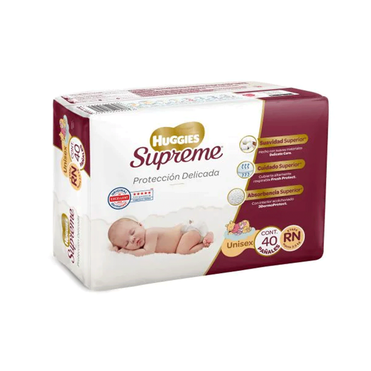 PAÑALES HUGGIES SUPREME RECIEN NACIDO UNISEX