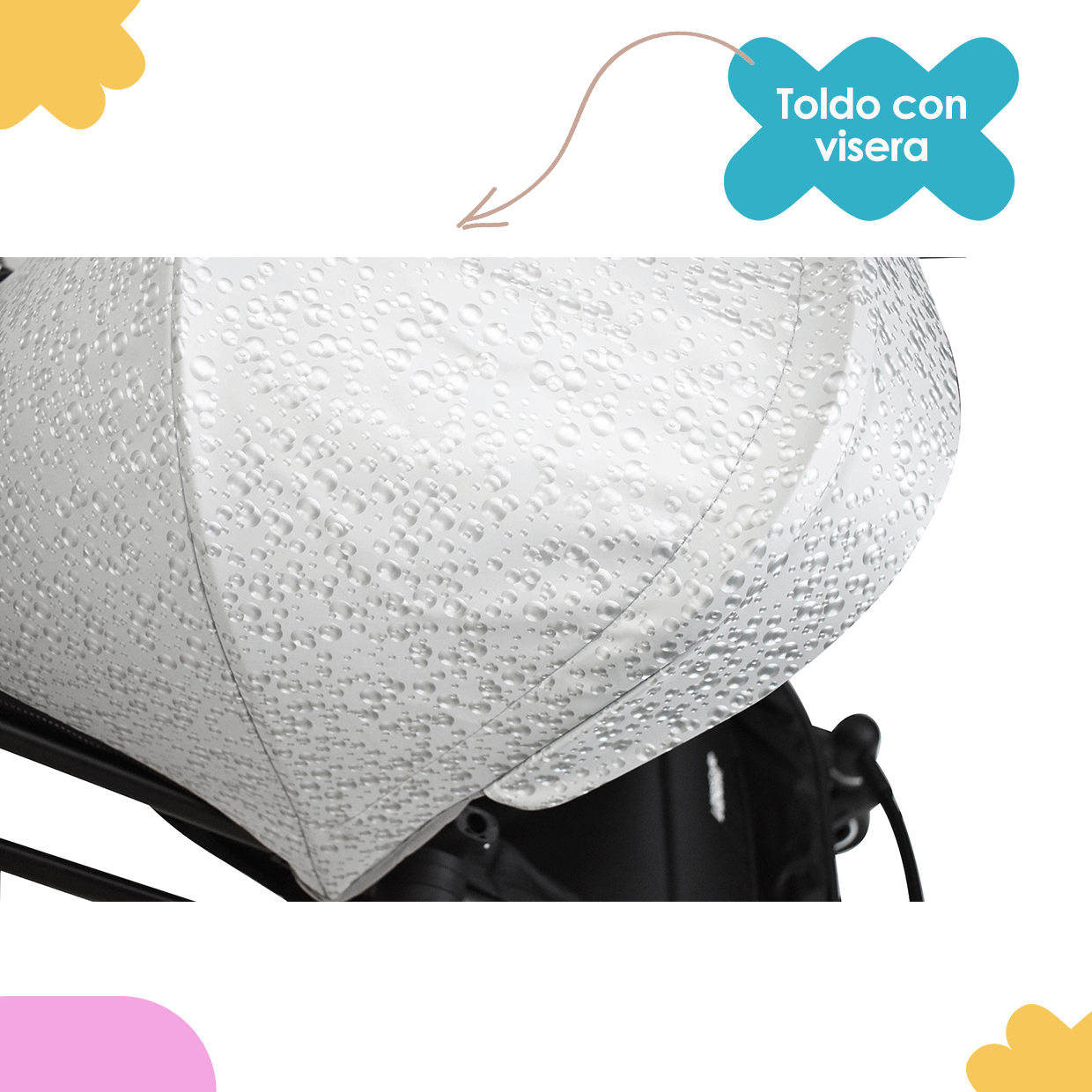 Carriola Travel System 4 en 1 Aston Gold Silver Bubbles Infanti