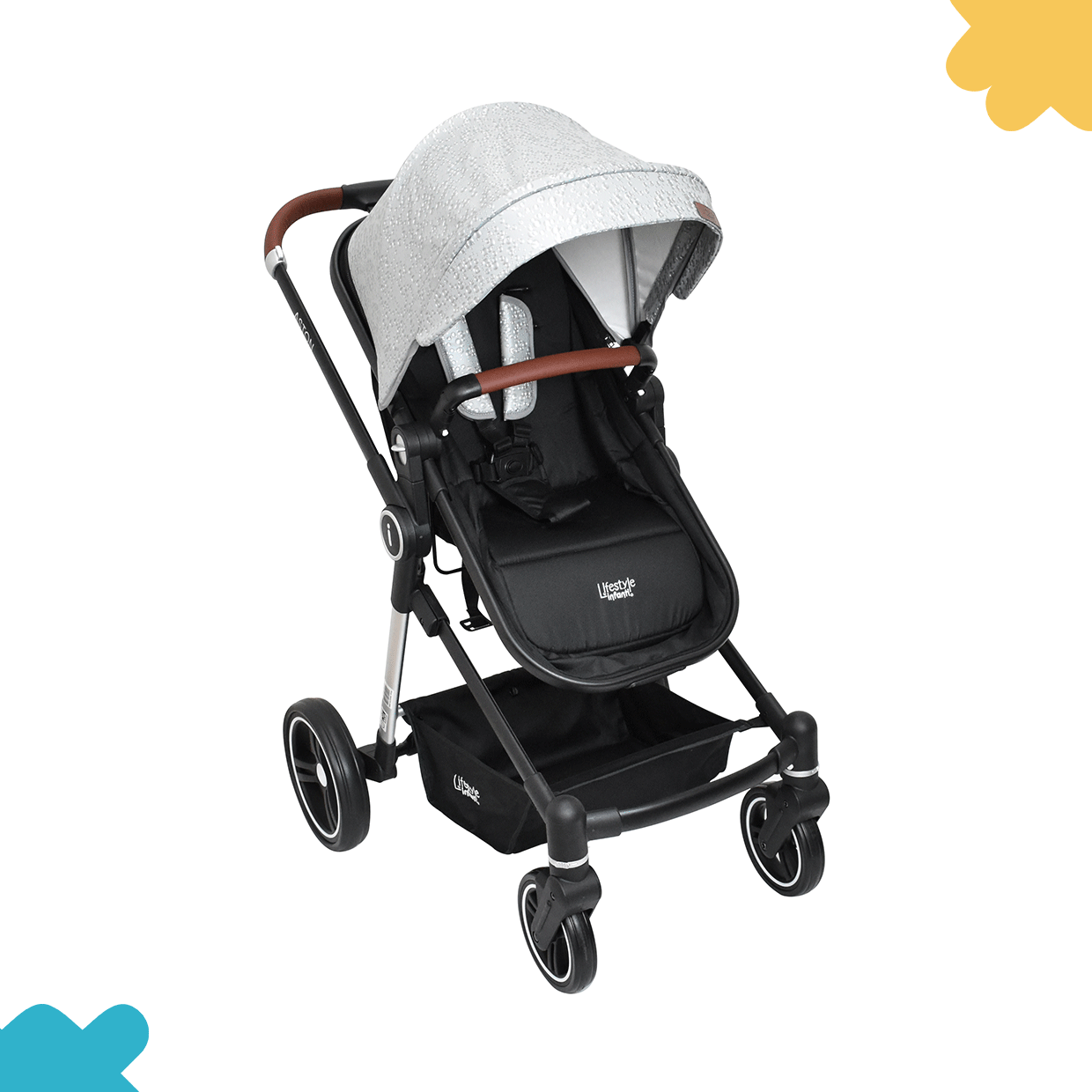 Carriola Travel System 4 en 1 Aston Gold Silver Bubbles Infanti