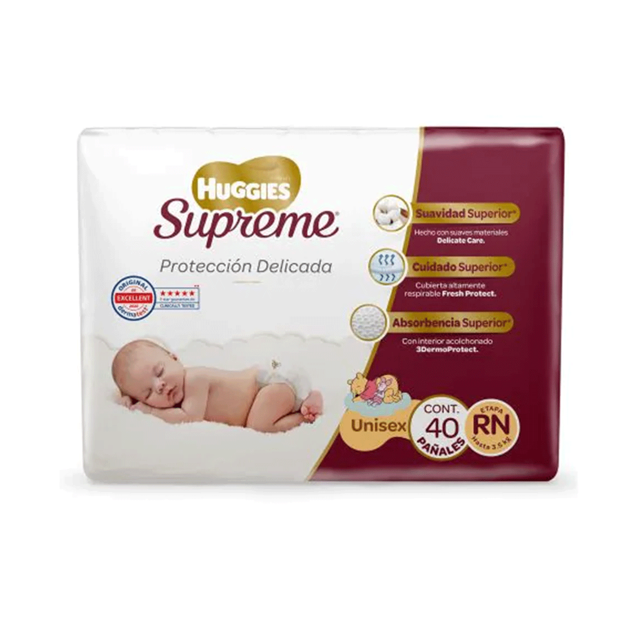 PAÑALES HUGGIES SUPREME RECIEN NACIDO UNISEX