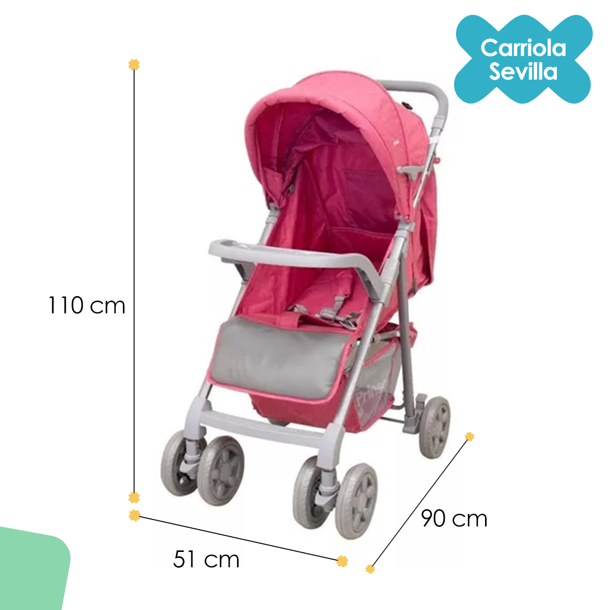 Carriola Sistema de Viaje Sevilla LX Rosa 5016 Prinsel