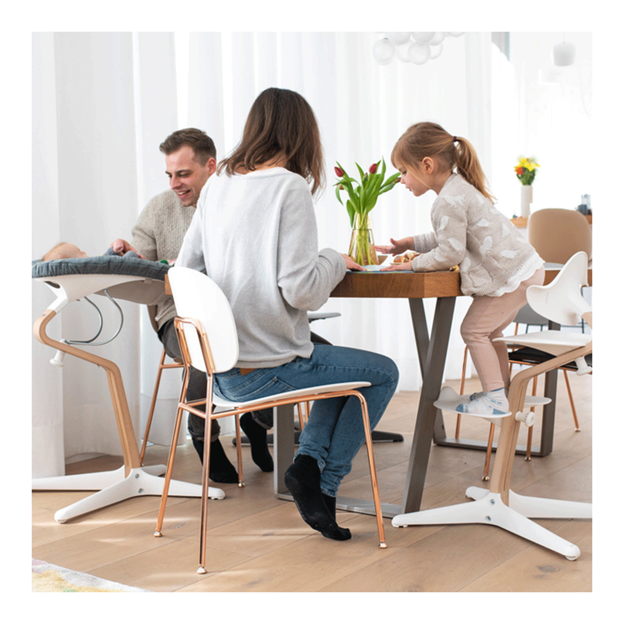 Silla Alta Nomi Stokke Blanco Natural