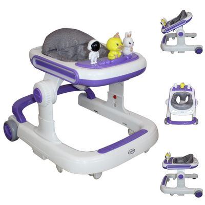 Andadera Y Caminadora Para Bebes 3 En 1 Musical Morado Ibaby