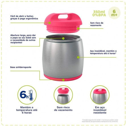 Termo Porta Alimentos Rosa Chicco 1329