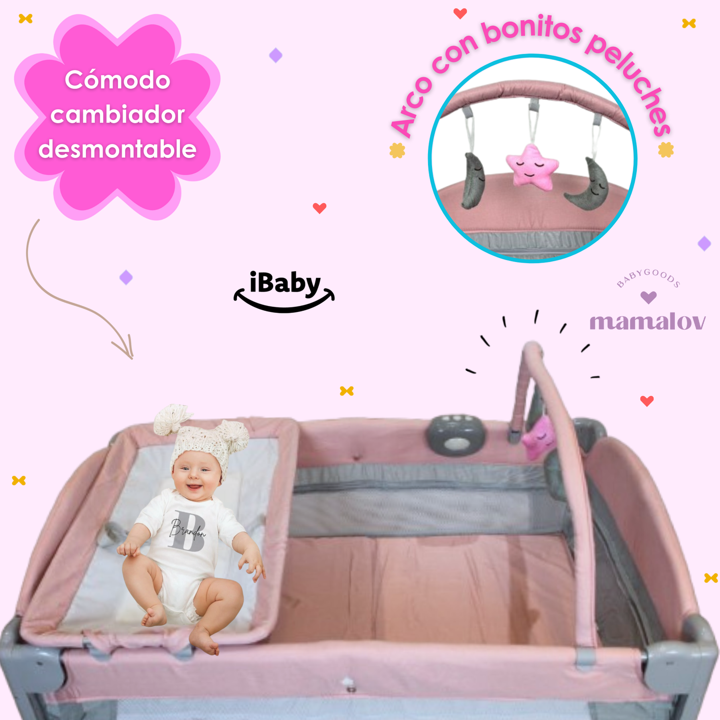 Cuna Corral Mecedora Y Colecho 4en1 Para BebǸs Tuscani Ibaby