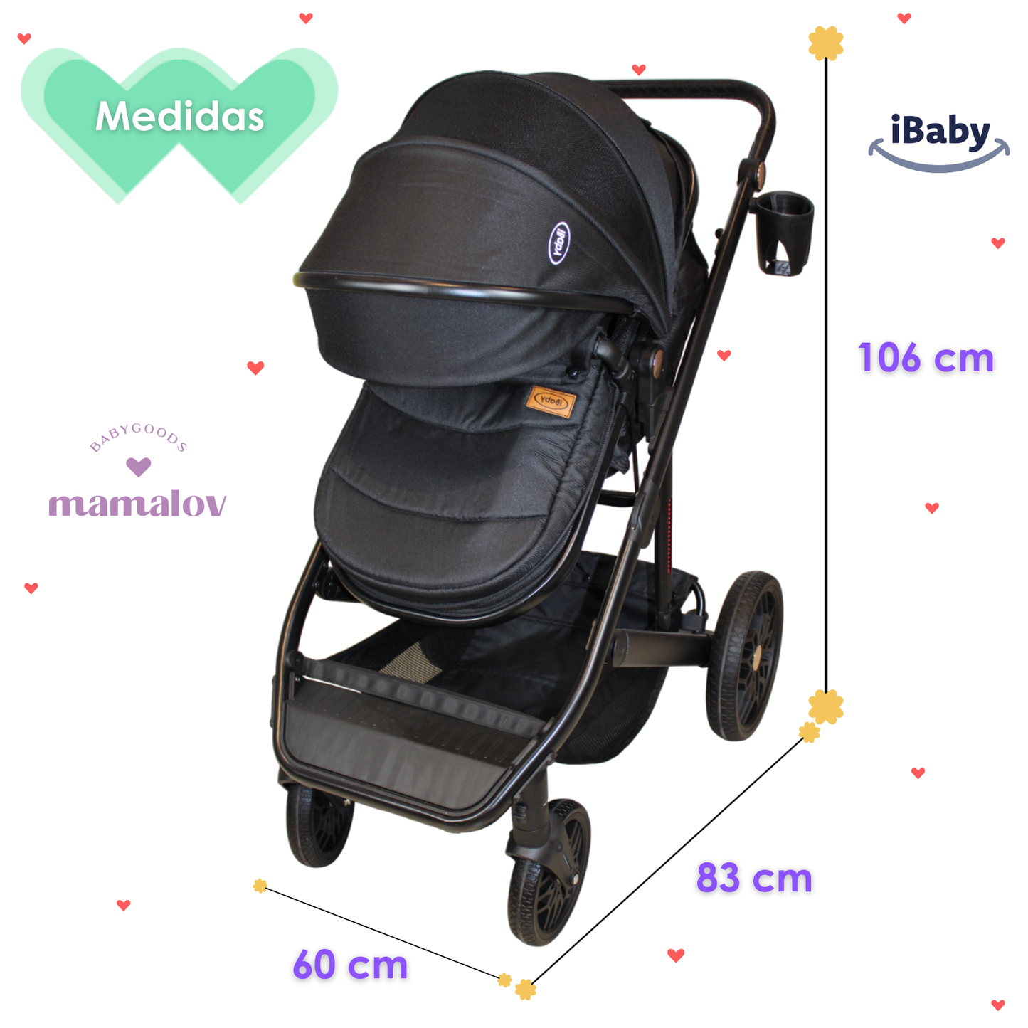 Carriola 4 En 1 Sistema De Viaje Todo Terreno Ibaby Cupra