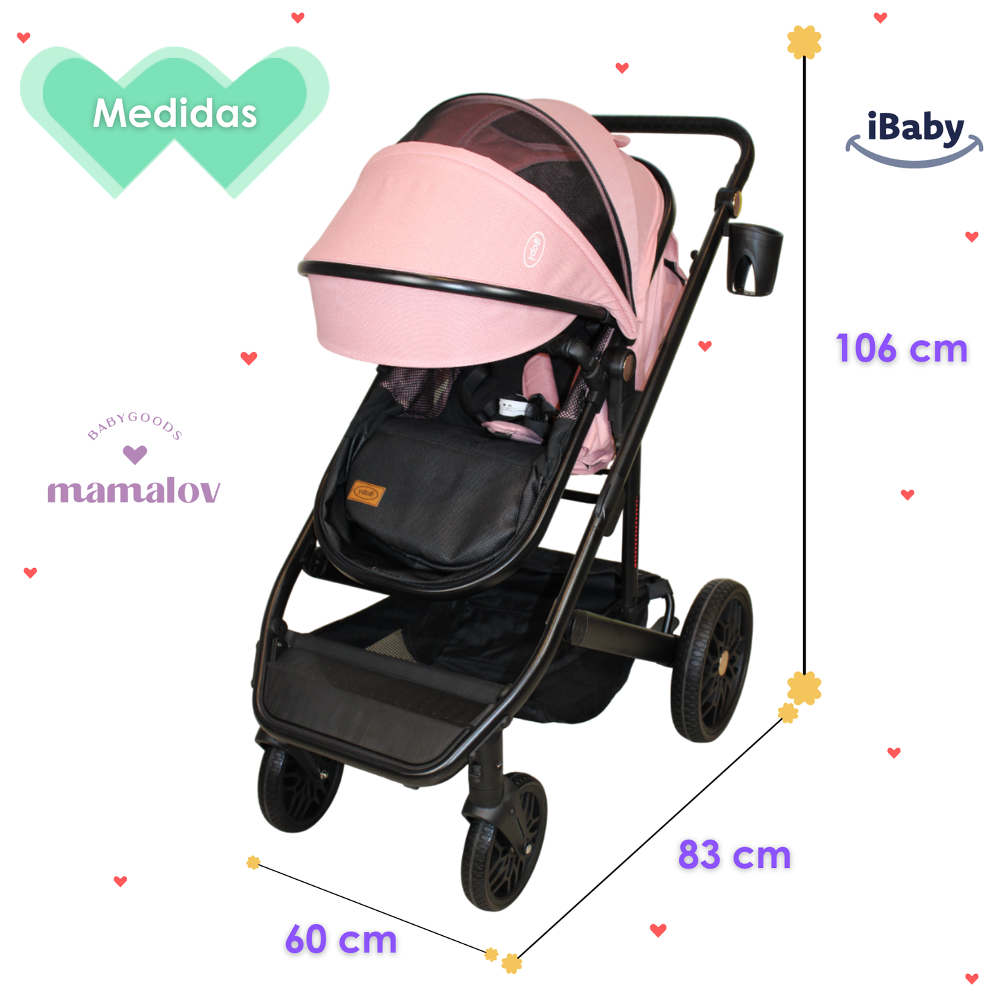 Carriola 4 En 1 Sistema De Viaje Todo Terreno Ibaby Cupra