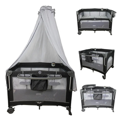 Cuna De Viaje Para Bebe Colecho Con Mosquitero Ts001 - Negro - Confety World