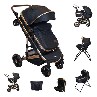 Carriola 6 En1 | Mecedora | Autoasiento | Amalfi - Negro - Ibaby